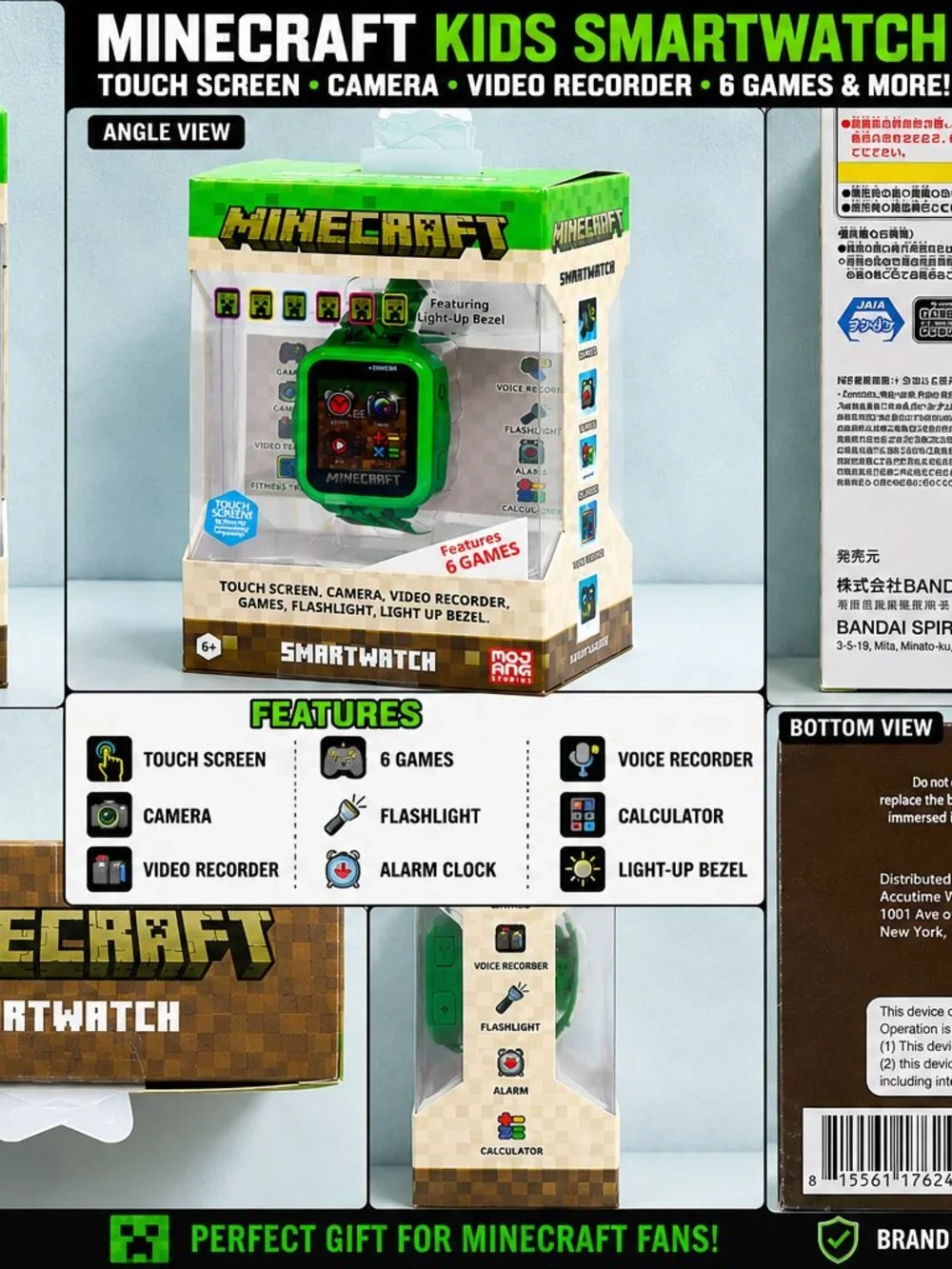 Minecraft Watch, Kids Smartwatch, Minecraft Toy, Gaming Watch, Touch Screen Watc